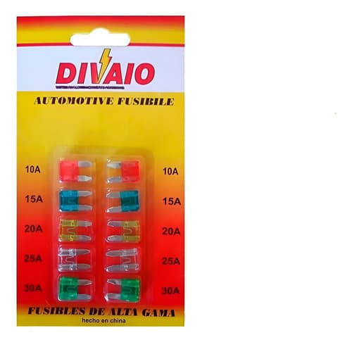 Kit Blister X 10 Mini Fusibles Surtido 10 A 30 Ampere